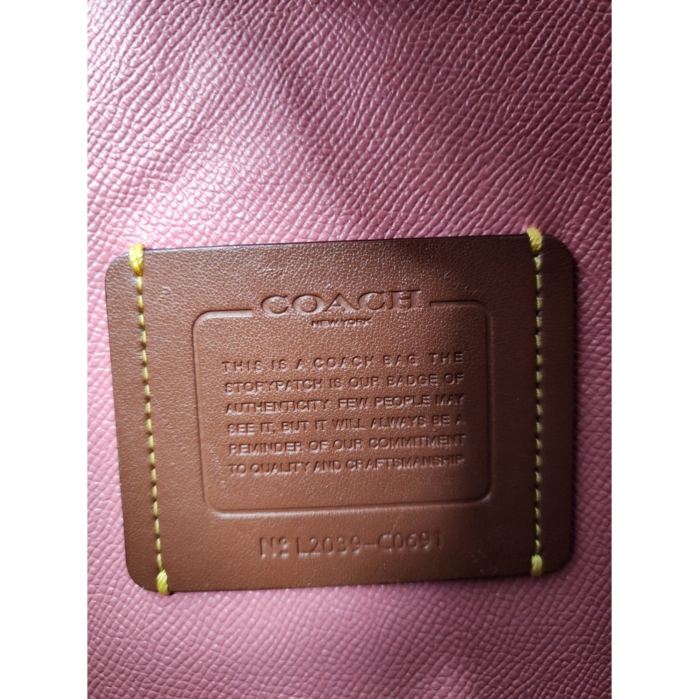 Coach Willow Tote Bag Berry Polished Pebble Leather Turnlock C0691 Womens - Picture 4 of 16